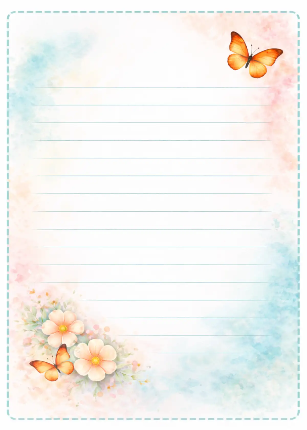 Orange and Blue with Butterfly — Preview